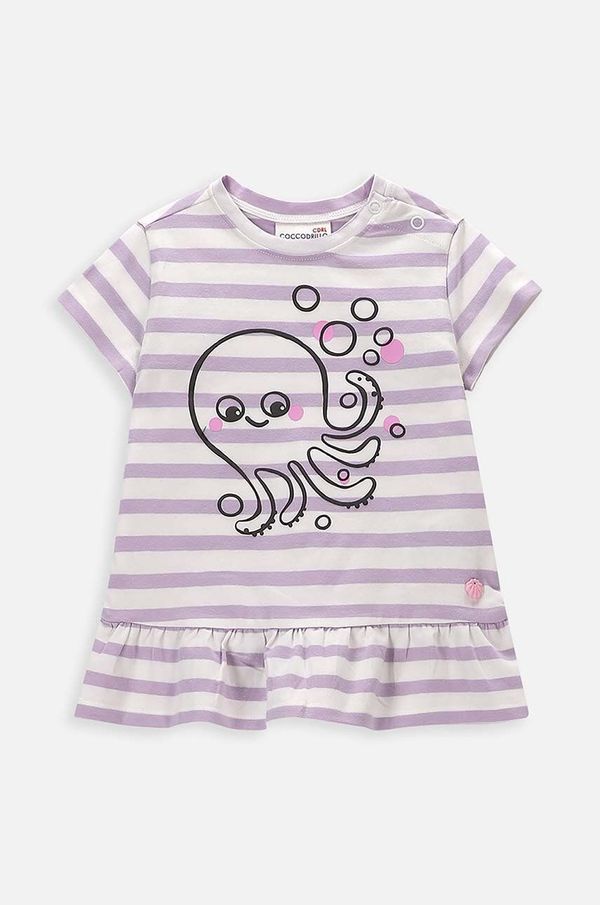 Coccodrillo Kratka majica za dojenčka Coccodrillo vijolična barva