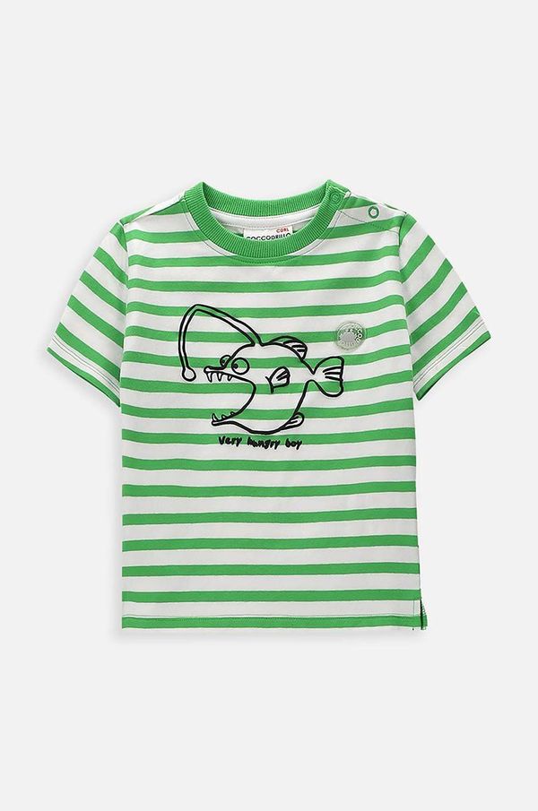 Coccodrillo Kratka majica za dojenčka Coccodrillo zelena barva
