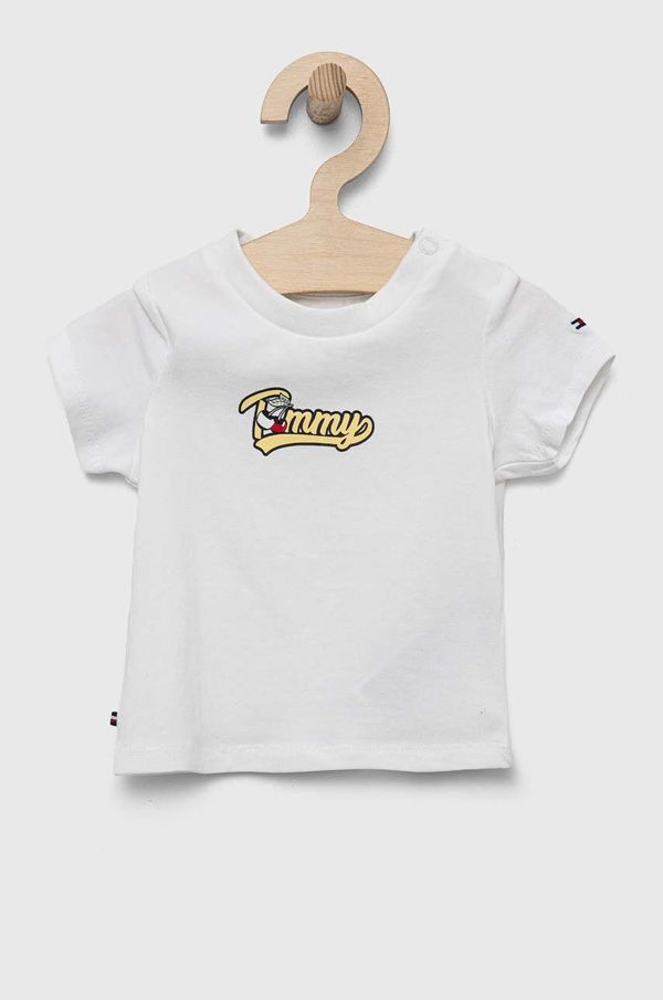 Tommy Hilfiger Kratka majica za dojenčka Tommy Hilfiger bela barva