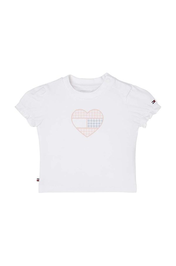 Tommy Hilfiger Kratka majica za dojenčka Tommy Hilfiger bela barva