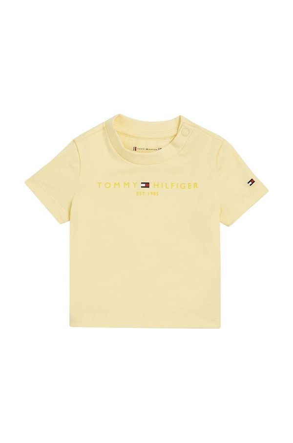 Tommy Hilfiger Kratka majica za dojenčka Tommy Hilfiger rumena barva