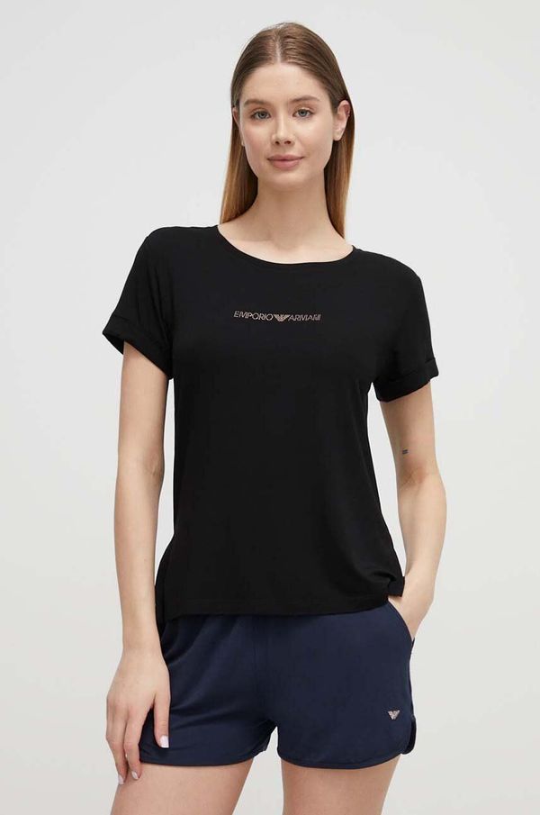 Emporio Armani Underwear Kratka majica za plažo Emporio Armani Underwear črna barva