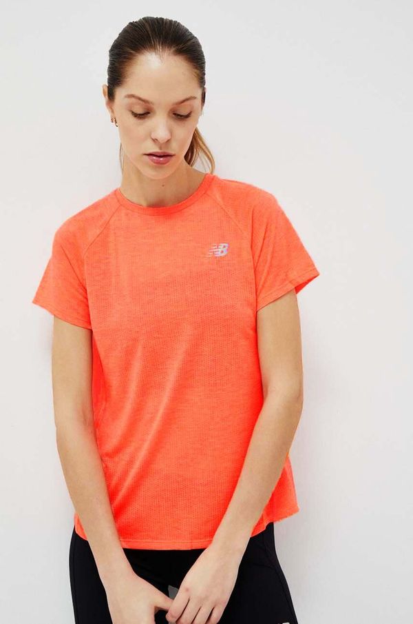 New Balance Kratka majica za tek New Balance Impact Run oranžna barva
