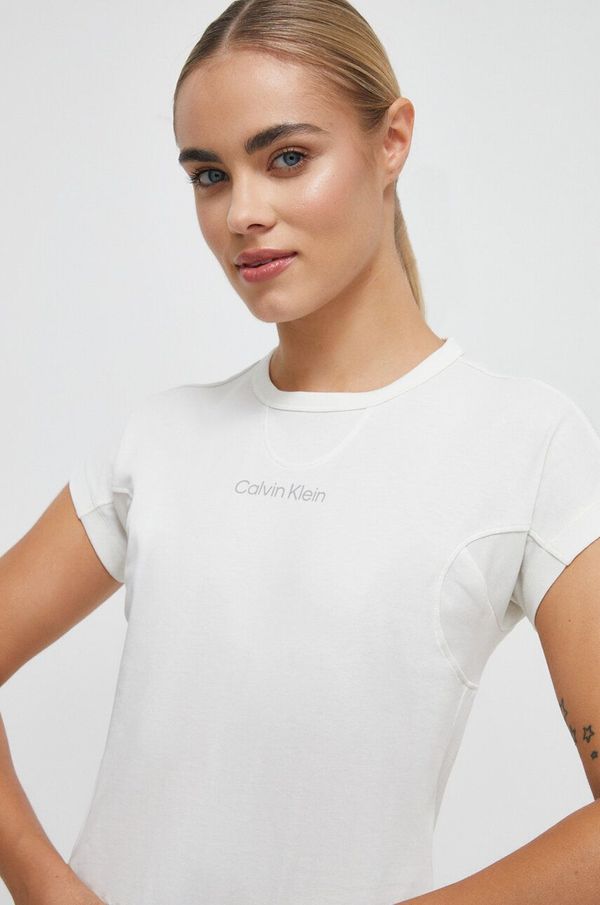 Calvin Klein Performance Kratka majica za vadbo Calvin Klein Performance bela barva
