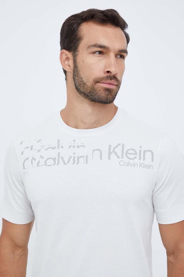 Calvin Klein Performance Kratka majica za vadbo Calvin Klein Performance bež barva