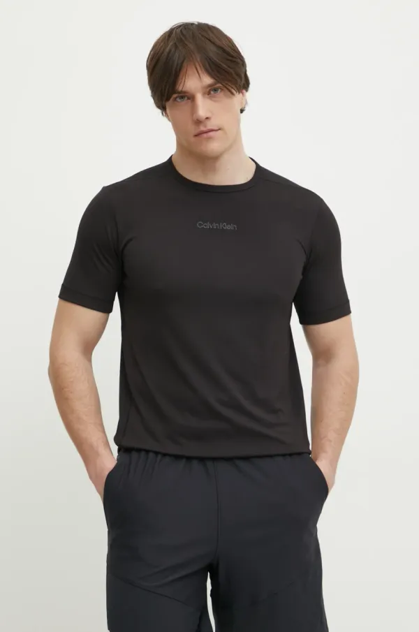 Calvin Klein Performance Kratka majica za vadbo Calvin Klein Performance črna barva, LVGMS5K159