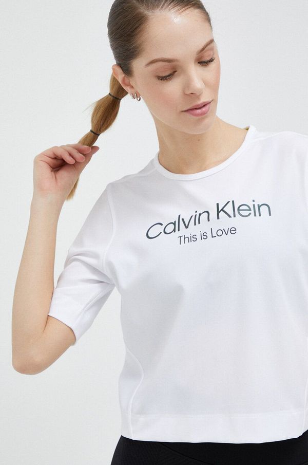 Calvin Klein Performance Kratka majica za vadbo Calvin Klein Performance Pride bela barva