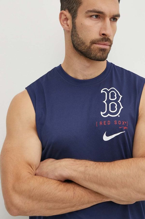 Nike Kratka majica za vadbo Nike Boston Red Sox mornarsko modra barva