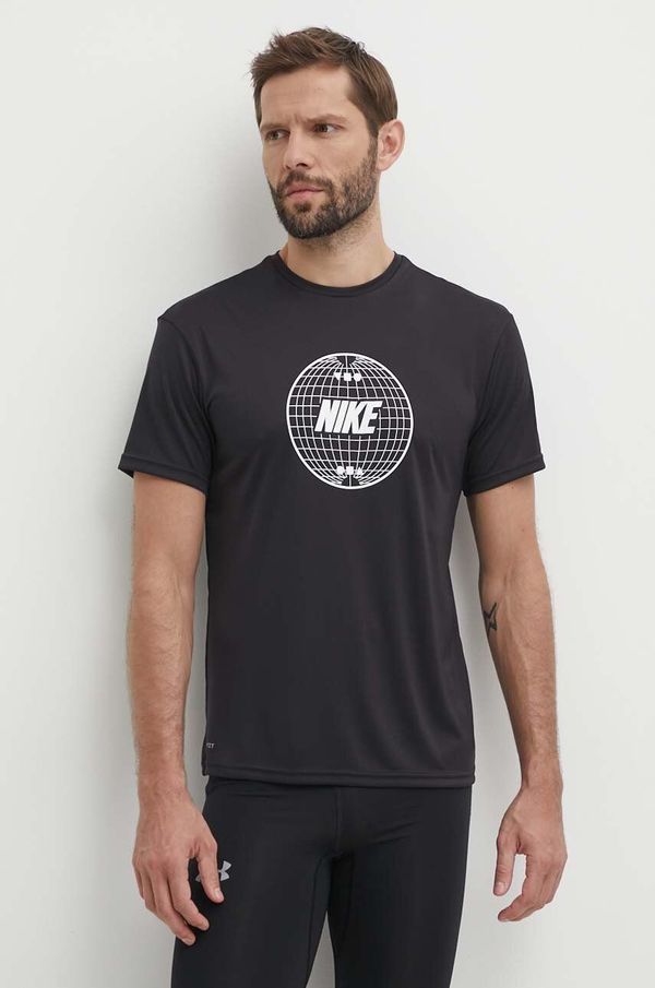 Nike Kratka majica za vadbo Nike Lead Line črna barva
