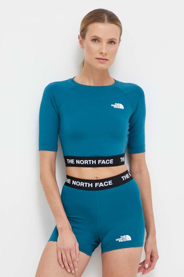 The North Face Kratka majica za vadbo The North Face turkizna barva