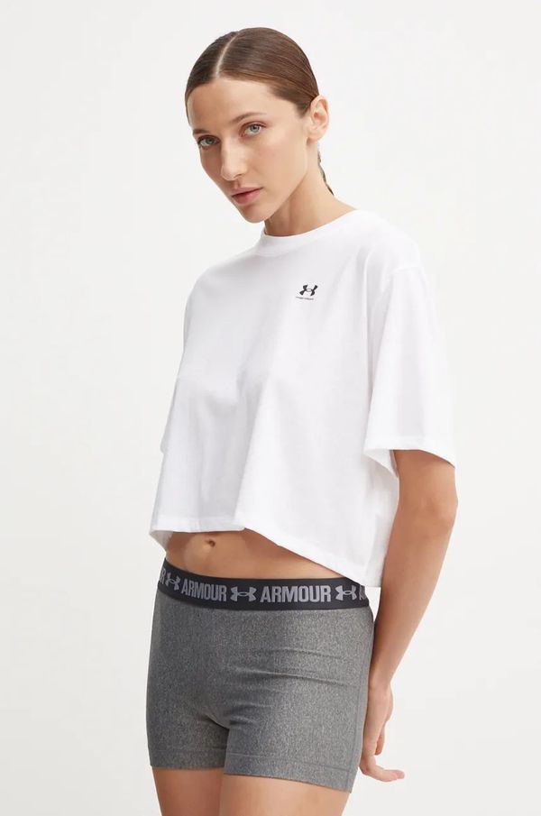 Under Armour Kratka majica za vadbo Under Armour Boxy Crop Logo bela barva, 1386845