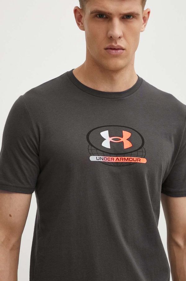 Under Armour Kratka majica za vadbo Under Armour Global Lockertag siva barva