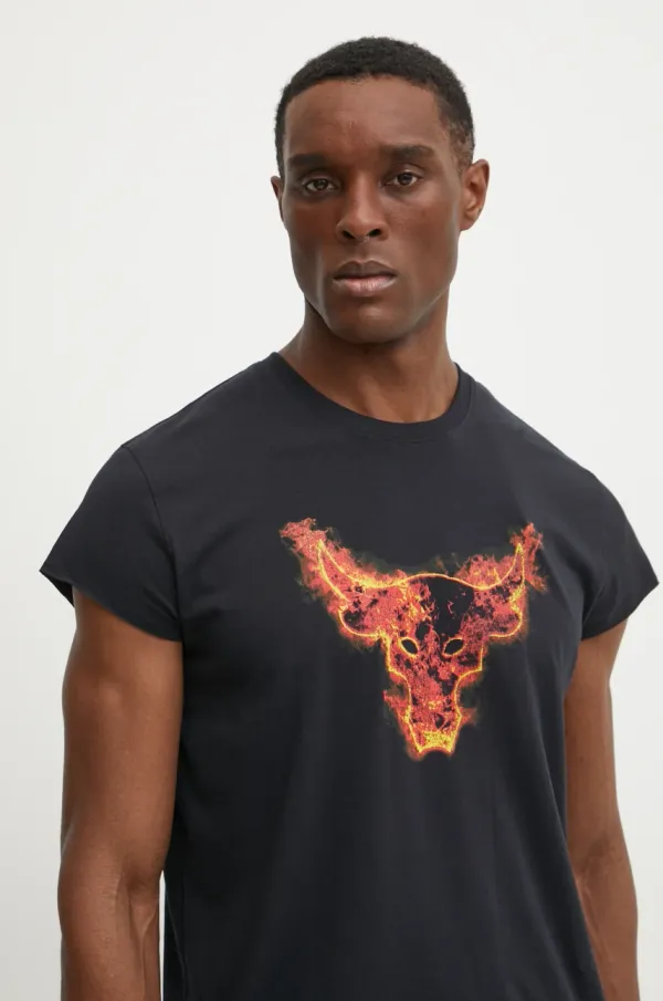 Under Armour Kratka majica za vadbo Under Armour Project Rock črna barva, 1389940