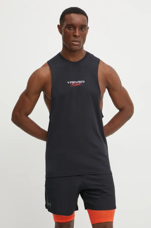 Under Armour Kratka majica za vadbo Under Armour Project Rock črna barva, 1389949