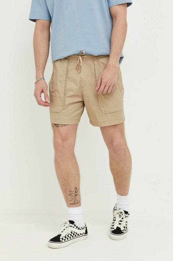 Abercrombie & Fitch Kratke hlače Abercrombie & Fitch moški, bež barva
