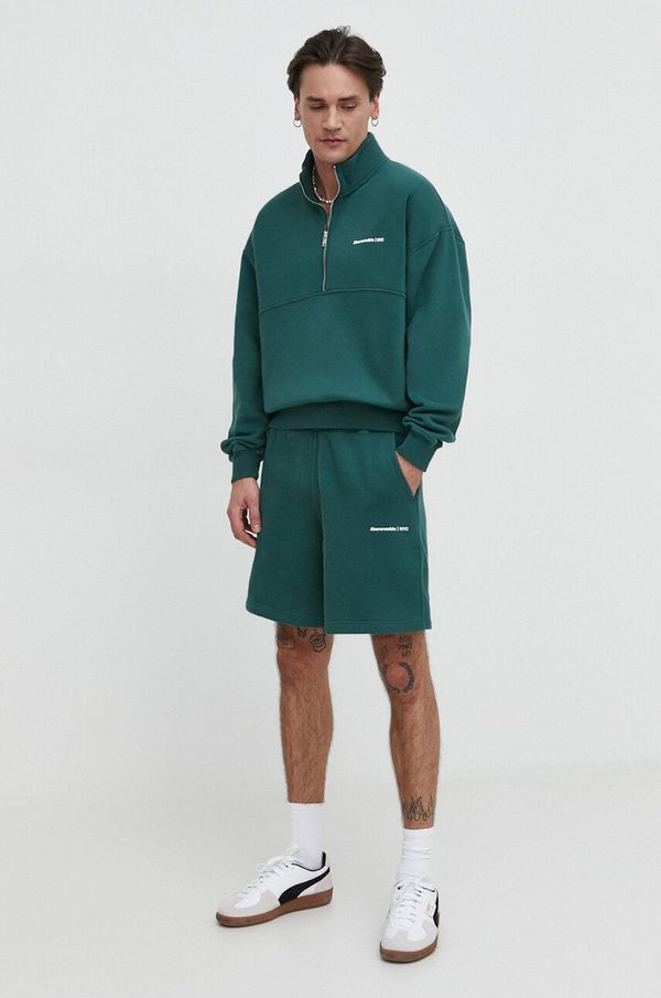 Abercrombie & Fitch Kratke hlače Abercrombie & Fitch moški, zelena barva
