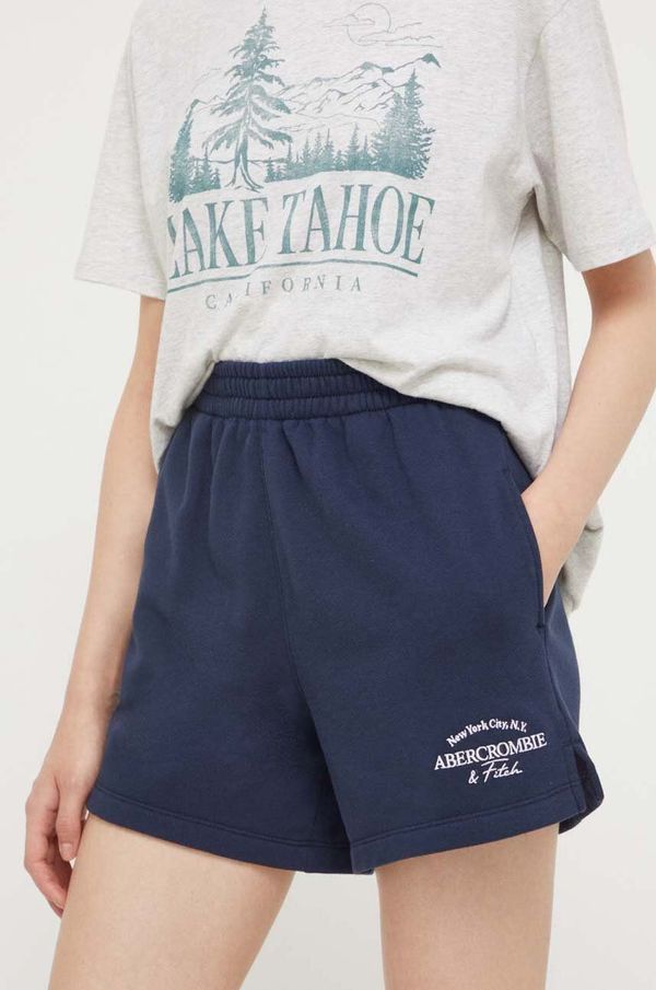 Abercrombie & Fitch Kratke hlače Abercrombie & Fitch ženski, mornarsko modra barva