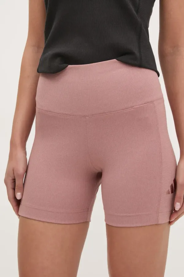 adidas Kratke hlače adidas ALL SZN RIB ženske, roza barva, JJ1232