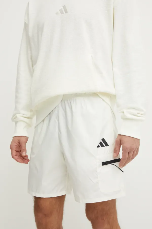 adidas Kratke hlače adidas City Escape moške, bež barva, JF3348