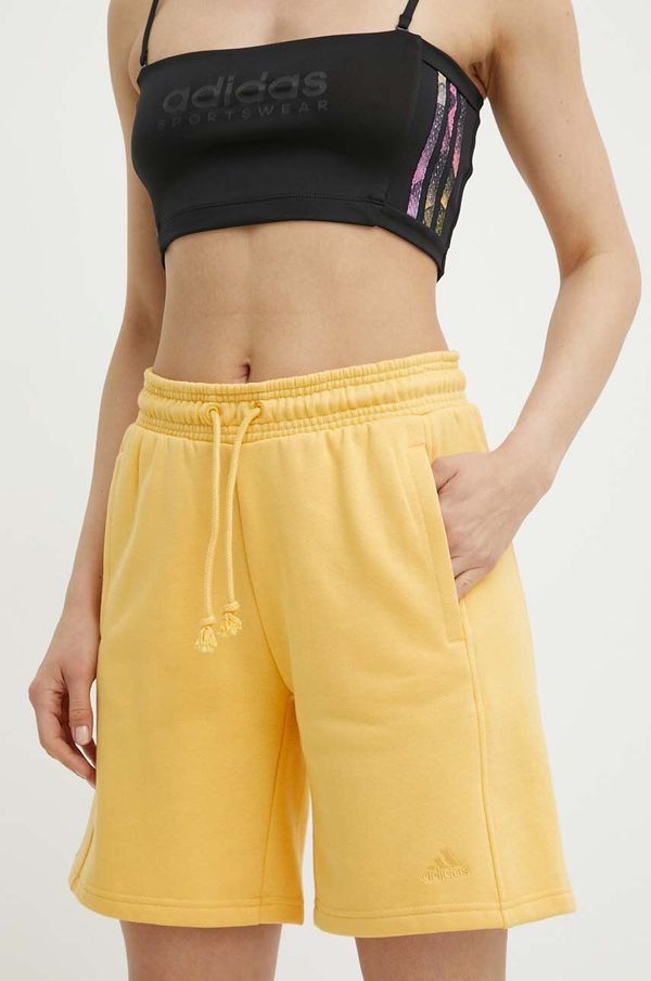 adidas Kratke hlače adidas ženske, rumena barva, IW1259