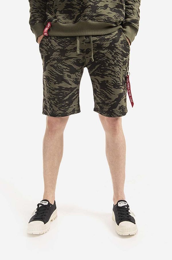 Alpha Industries Kratke hlače Alpha Industries X-Fit Cargo Short Camo moške, zelena barva