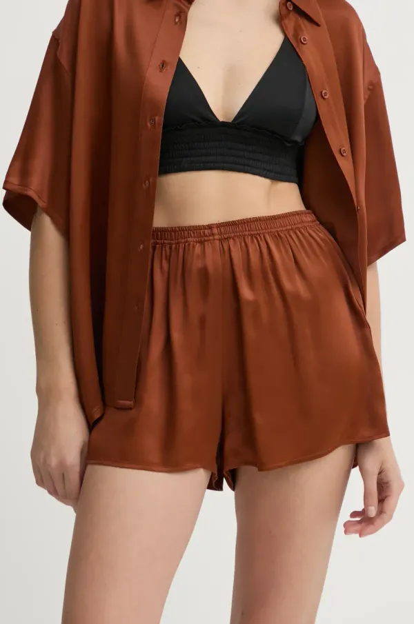 American Vintage Kratke hlače American Vintage ženske, rjava barva, UNY09AE25