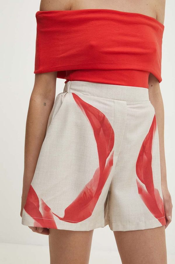 Answear Lab Kratke hlače Answear Lab ženski, rdeča barva