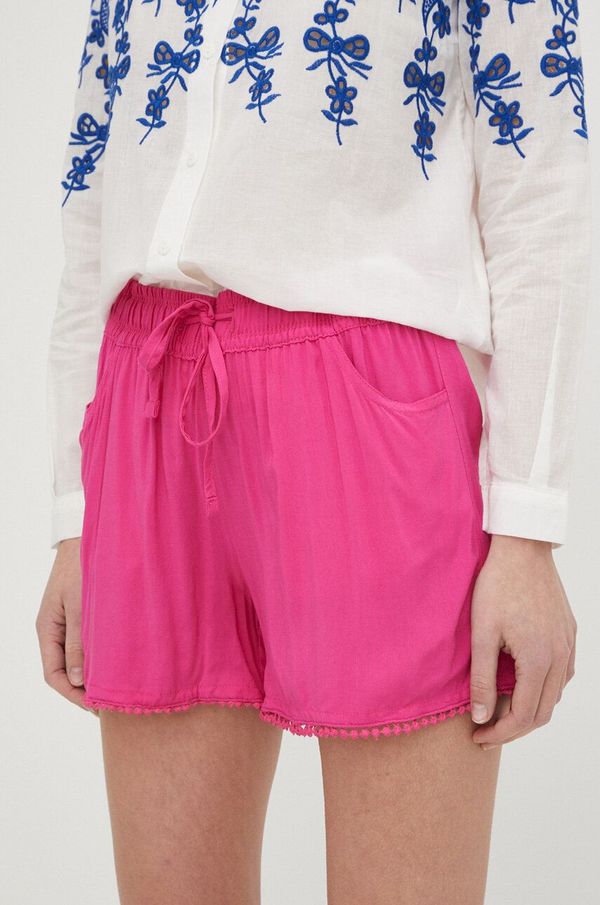 Answear Lab Kratke hlače Answear Lab ženski, roza barva