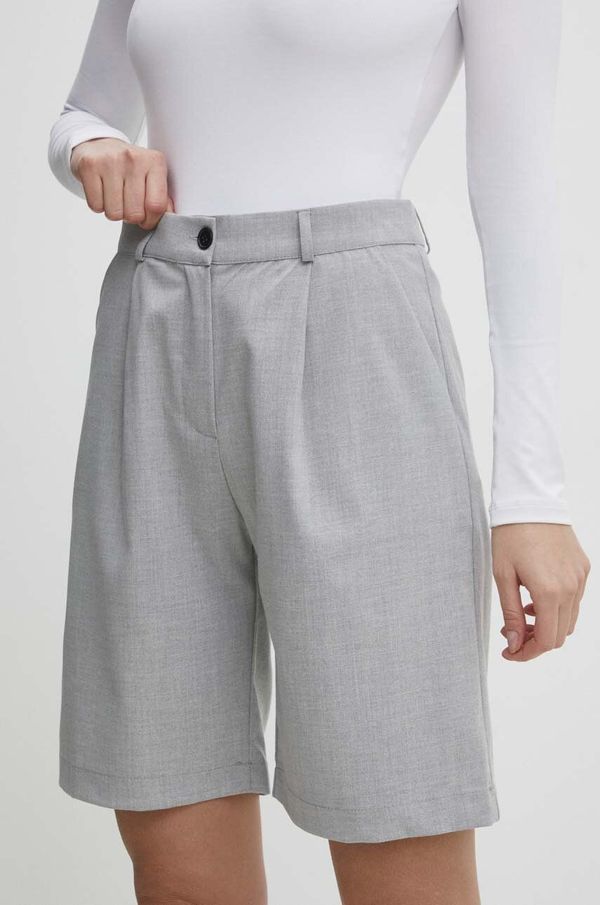 Answear Lab Kratke hlače Answear Lab ženski, siva barva