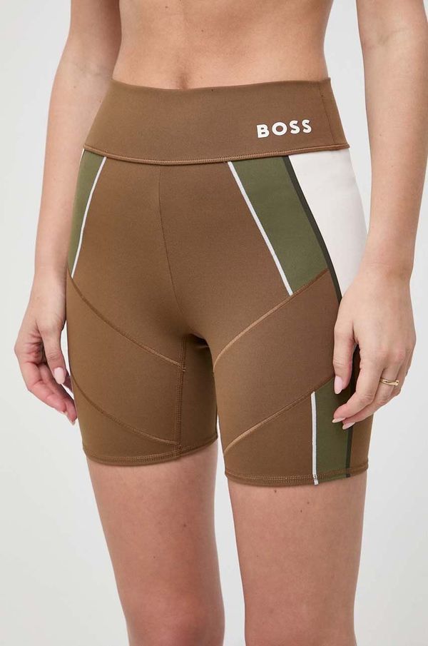 Boss Kratke hlače BOSS x Alica Schmidt ženske, rjava barva