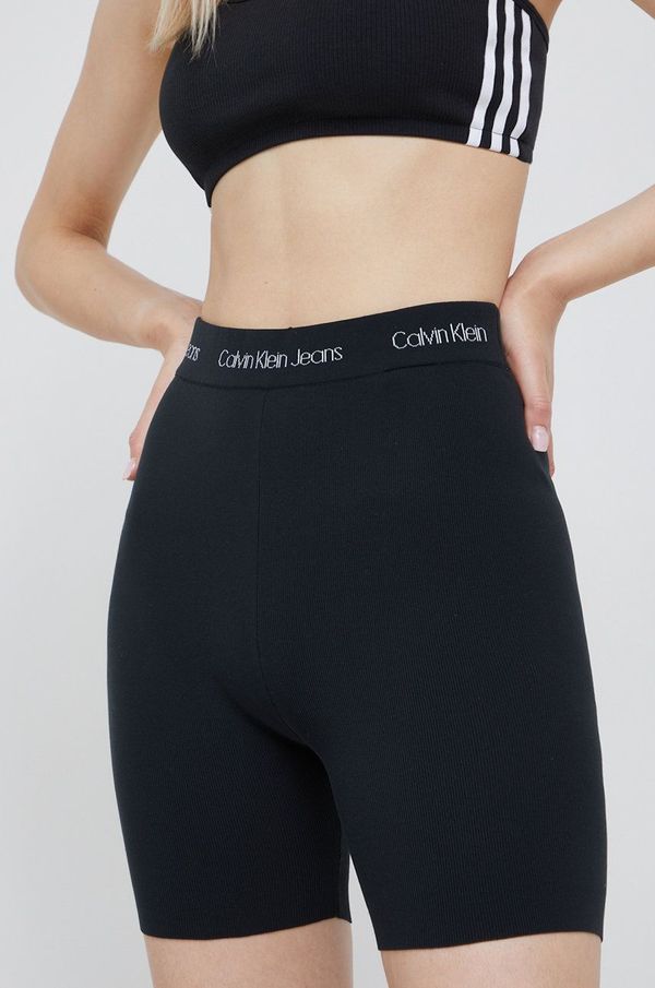 Calvin Klein Jeans Kratke hlače Calvin Klein Jeans ženski, črna barva,