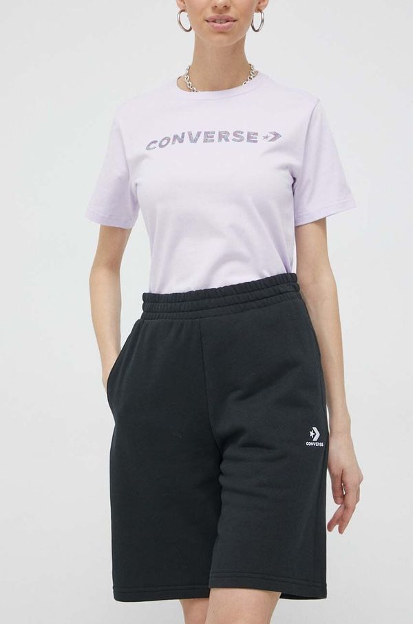 Converse Kratke hlače Converse črna barva