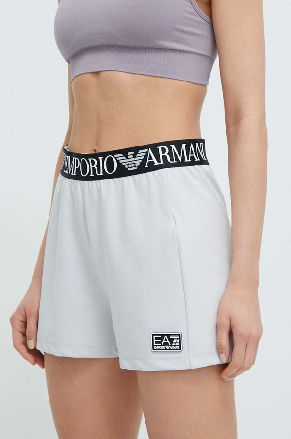 EA7 Emporio Armani Kratke hlače EA7 Emporio Armani ženski, siva barva