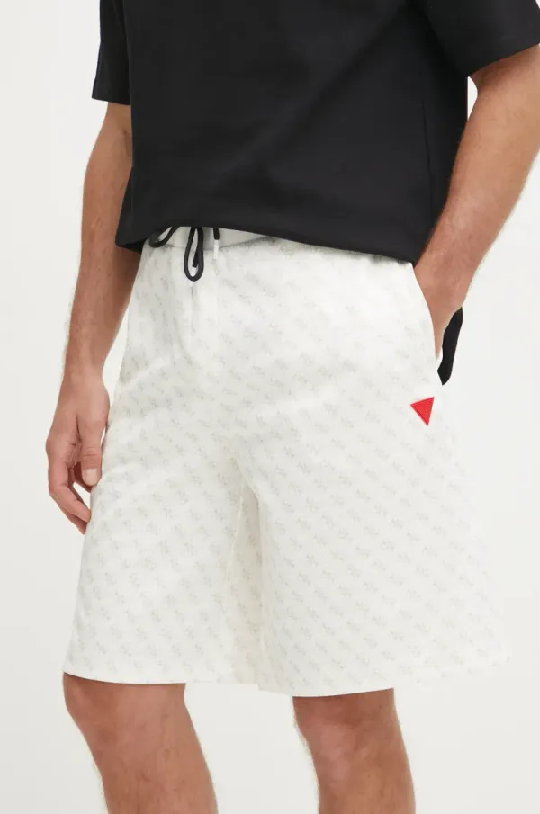 Guess Kratke hlače Guess KORBIN moške, bela barva, Z4YD03 FL04Q