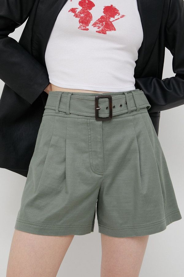 Guess Kratke hlače Guess ženski, zelena barva