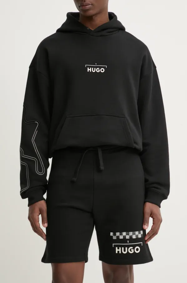 HUGO Kratke hlače HUGO moške, črna barva, 50531759