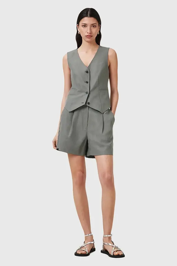 AllSaints Kratke hlače iz mešanice lana AllSaints AVERIE