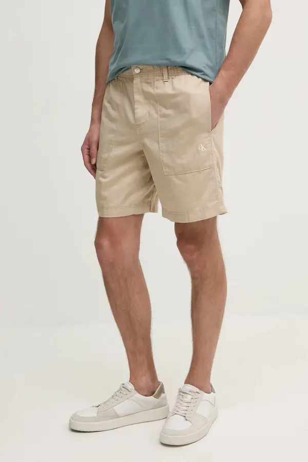 Calvin Klein Jeans Kratke hlače iz mešanice lana Calvin Klein Jeans