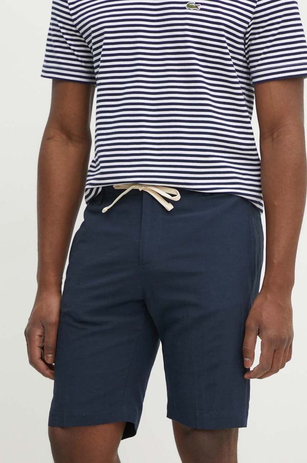 Liu Jo Kratke hlače iz mešanice lana Liu Jo mornarsko modra barva