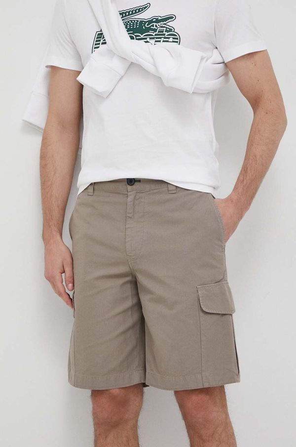 PS Paul Smith Kratke hlače iz mešanice lana PS Paul Smith rjava barva