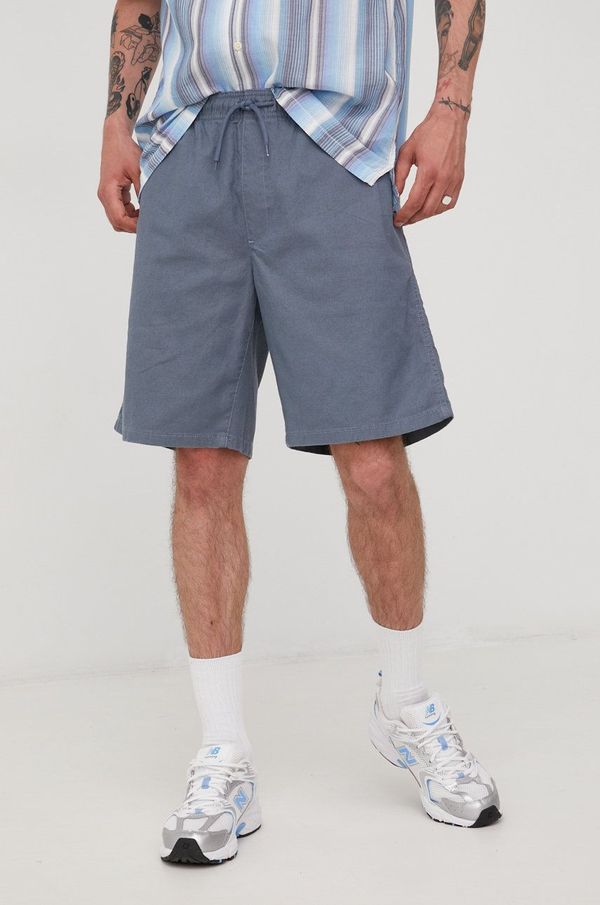 Wrangler Kratke hlače iz mešanice lana Wrangler moško, mornarsko modra barva