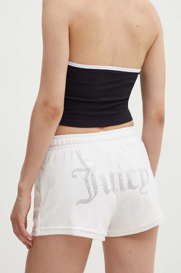 Juicy Couture Kratke hlače Juicy Couture TAMIA SHORTS ženske, bela barva, JCWH121001