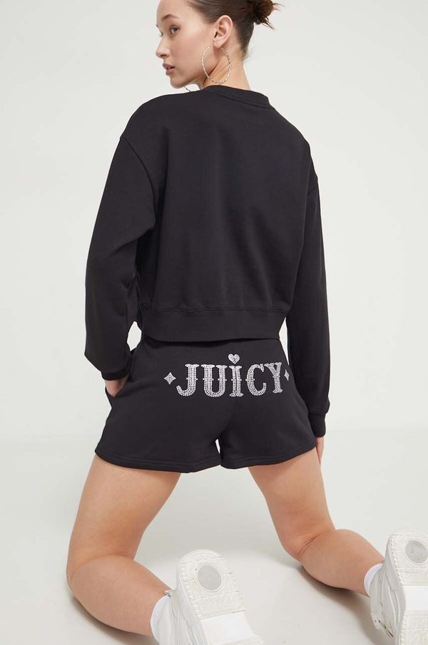 Juicy Couture Kratke hlače Juicy Couture ženski, črna barva
