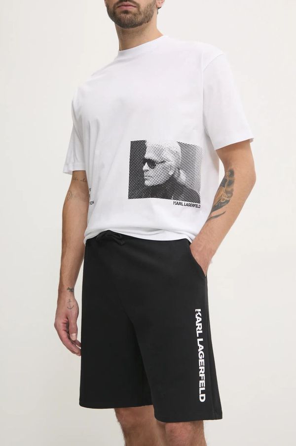 Karl Lagerfeld Kratke hlače Karl Lagerfeld moške, črna barva, A1M45001