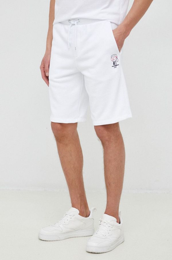 Karl Lagerfeld Kratke hlače Karl Lagerfeld moški, bela barva