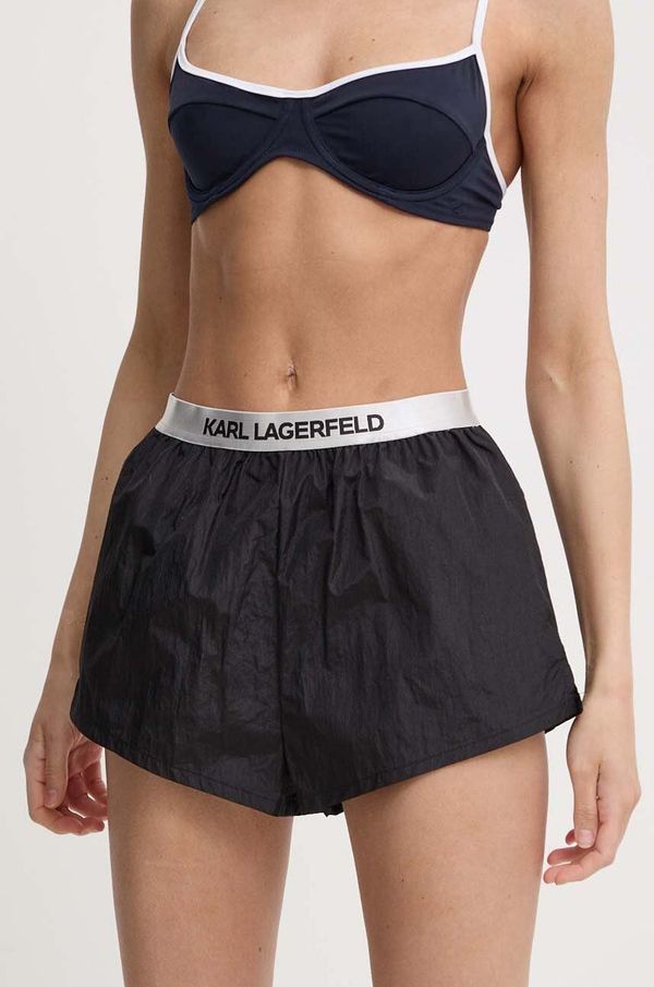 Karl Lagerfeld Kratke hlače Karl Lagerfeld ženski, črna barva