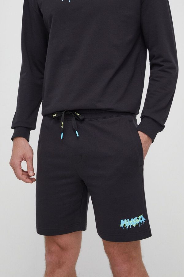 Hugo Kratke hlače lounge HUGO črna barva