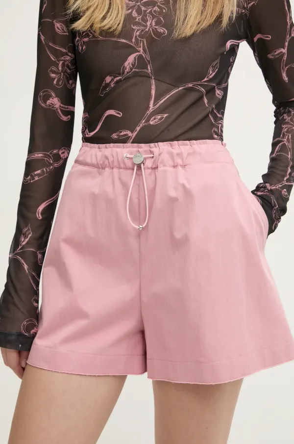 Moschino Jeans Kratke hlače Moschino Jeans ženske, roza barva, 0304 3224