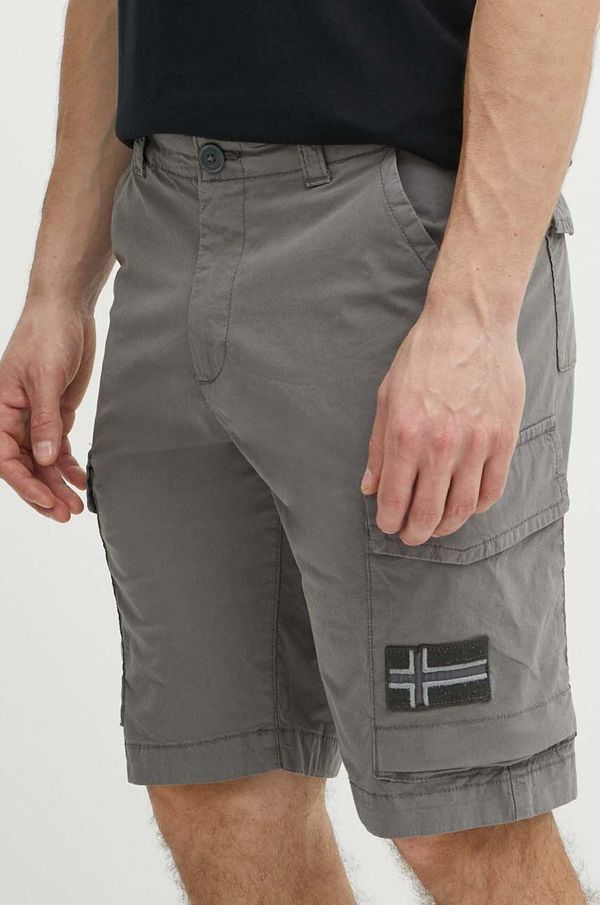 Napapijri Kratke hlače Napapijri N-Horton moške, siva barva, NP0A4HOSH311