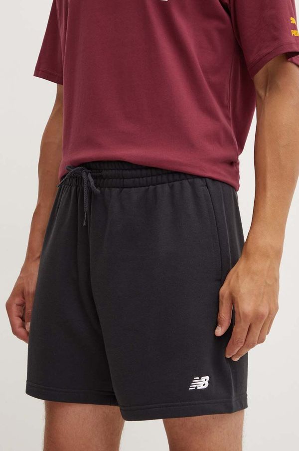 New Balance Kratke hlače New Balance French Terry moške, črna barva, MS41520BK